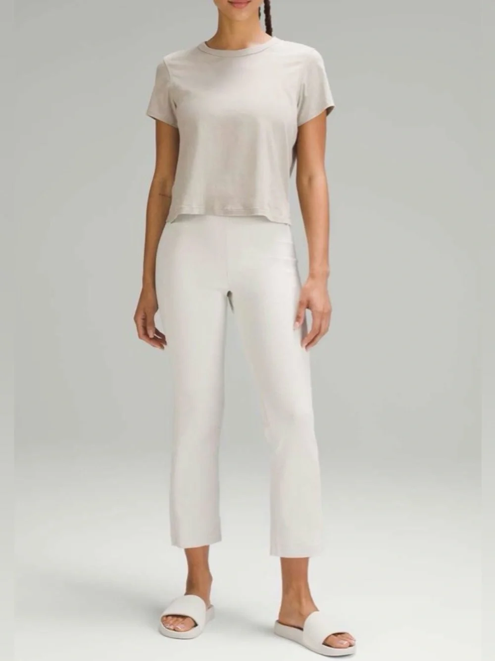 NWOT Lululemon Ribbed Softstreme Zip- Leg High-Rise Cropped Pants 25